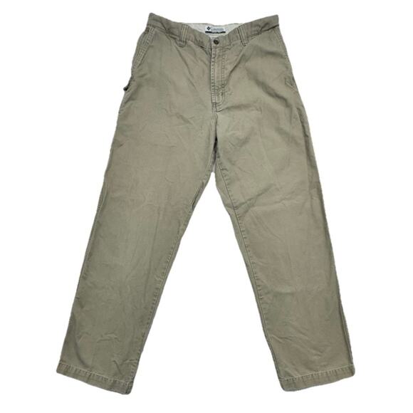 Columbia Mens Pants Size 32 Outdoor Utility Khaki Workwear Hiking 100% Cotton - Picture 1 of 9